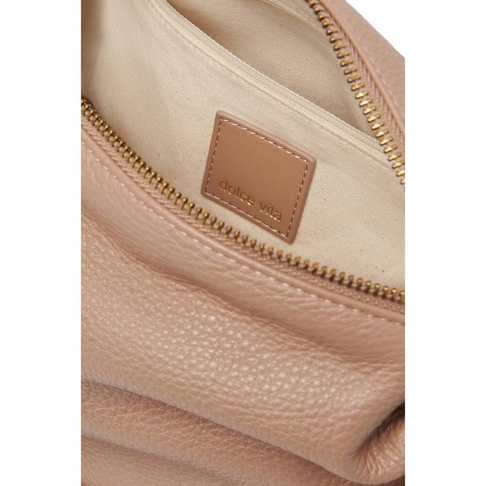 NEW DOLCE VITA women's preston crossbody shoulder bag with twist handle in beige - Picture 5 of 5